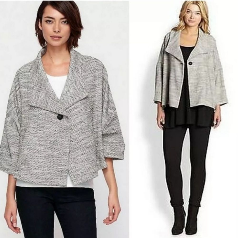EILEEN FISHER Herringbone Oversized Jacket. Size XS.‎  #187